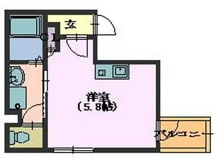 PRENDRE II(1K/2階)の間取り写真