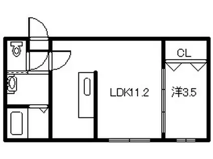 アニメートN1(1LDK/1階)の間取り写真