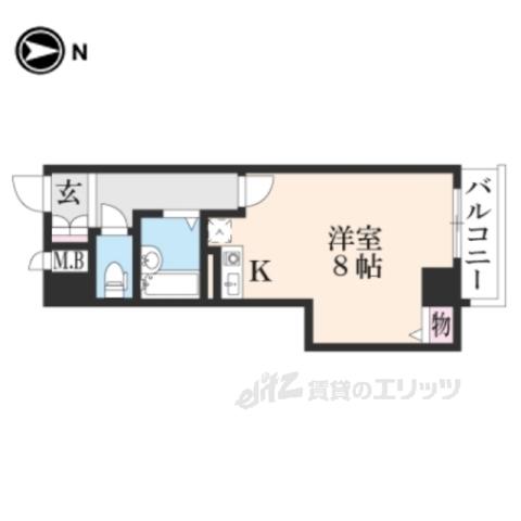 プレサンス京都清水(ワンルーム/2階)の間取り写真
