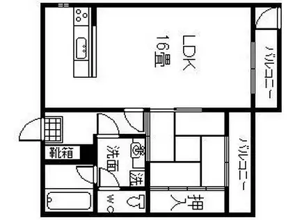フローレス勇貴(1LDK/1階)の間取り写真