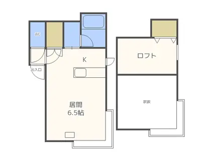 フォーサイト琴似B(1K/1階)の間取り写真