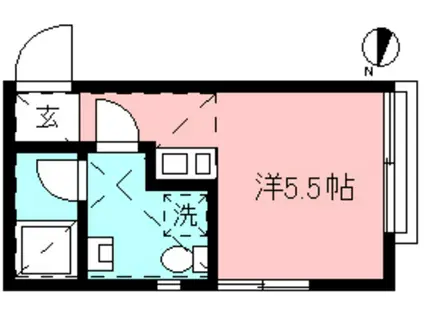 モンステラ寺尾台(ワンルーム/1階)の間取り写真