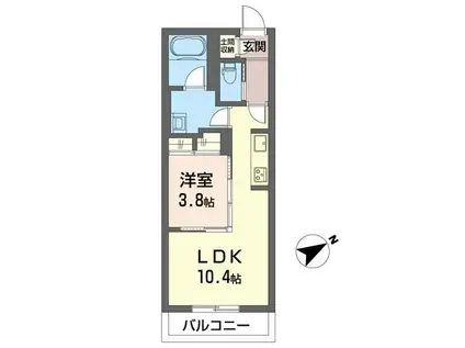 クオリスタ都賀(1LDK/2階)の間取り写真