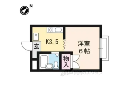 サテンドール草津(1K/3階)の間取り写真