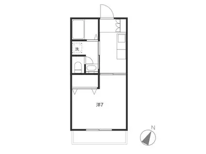 かたくり(1K/2階)の間取り写真