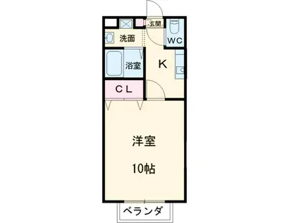 アムール西岡崎(1K/1階)の間取り写真
