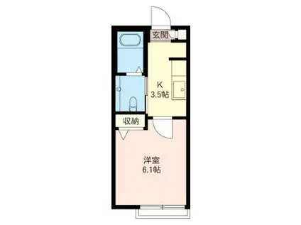 カリメーラJIN(1K/1階)の間取り写真