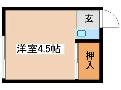 第3かしわ荘(ワンルーム/1階)の間取り写真