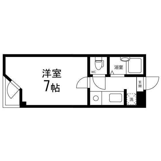 ベルシティ八木山(1K/5階)の間取り写真
