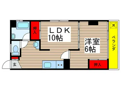 塚田マンション(1LDK/2階)の間取り写真