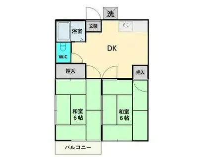 ハイツ・イズミ(2DK/2階)の間取り写真