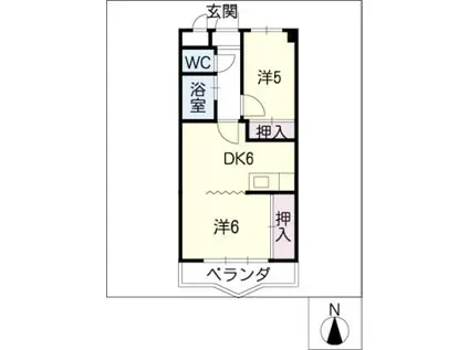 サンモール井田(2DK/3階)の間取り写真
