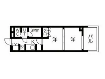 エヌズパークレジデンス新宿御苑(2K/7階)の間取り写真
