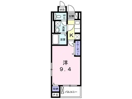 サフィア花小金井(1K/4階)の間取り写真