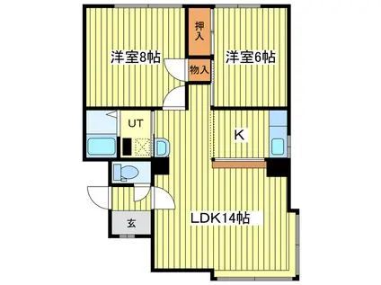 ACE22(2LDK/2階)の間取り写真