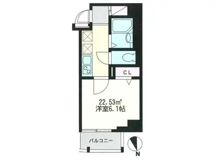 ＪＲ中央線 高円寺駅 徒歩10分 5階建 築8年(1K/3階)の間取り写真