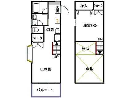 SUNGRANDE大御堂(1LDK/4階)の間取り写真
