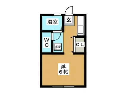 パルデンス増田(ワンルーム/1階)の間取り写真