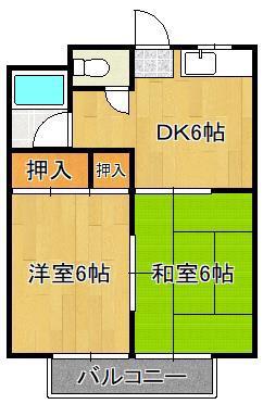 コーポさや(2DK/2階)の間取り写真
