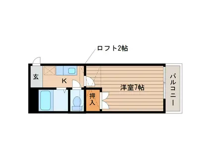 エクセルシャトー川平(1K/1階)の間取り写真