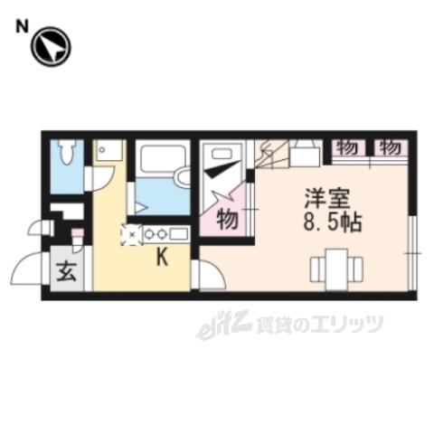 レオパレスF WING(1K/1階)の間取り写真