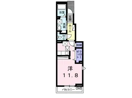 サンハイムピアI(ワンルーム/1階)の間取り写真