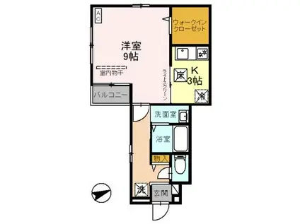 イスタナ・リア(1K/1階)の間取り写真