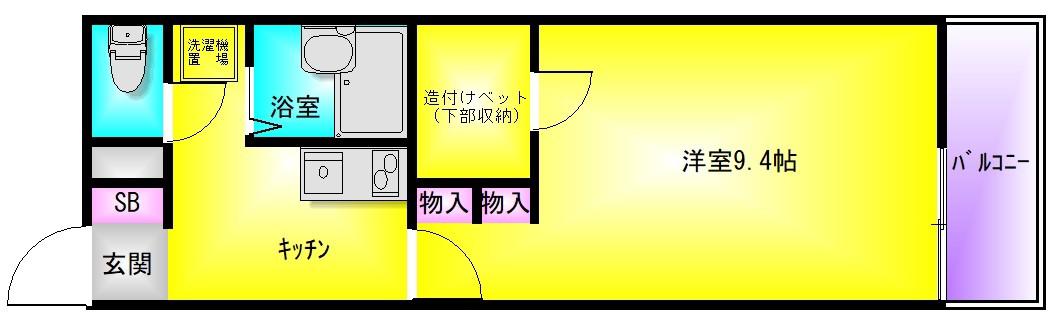 レオパレス恩智北町ハイツ(1K/2階)の間取り写真
