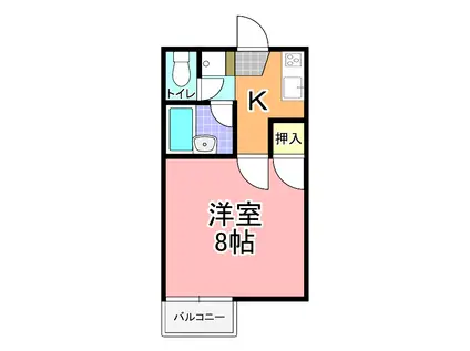 ハミングHIRO(1K/2階)の間取り写真