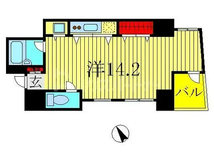 グランドルチェ5(ワンルーム/10階)の間取り写真