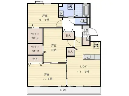 LAVENDER HEARTS(3LDK/1階)の間取り写真