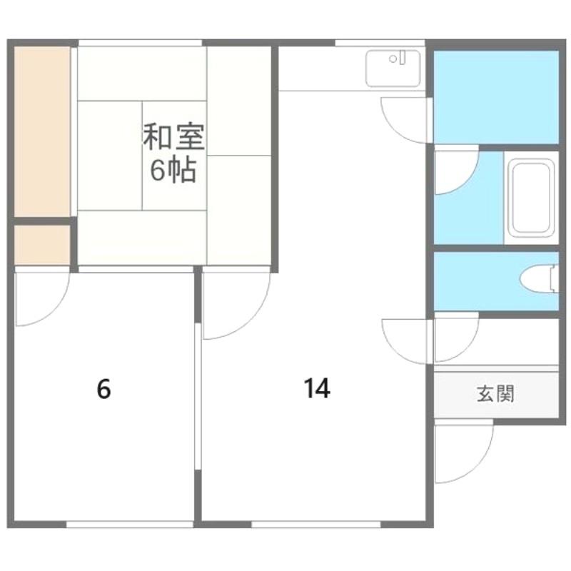 ハイツ川吉A(2LDK/3階)の間取り写真