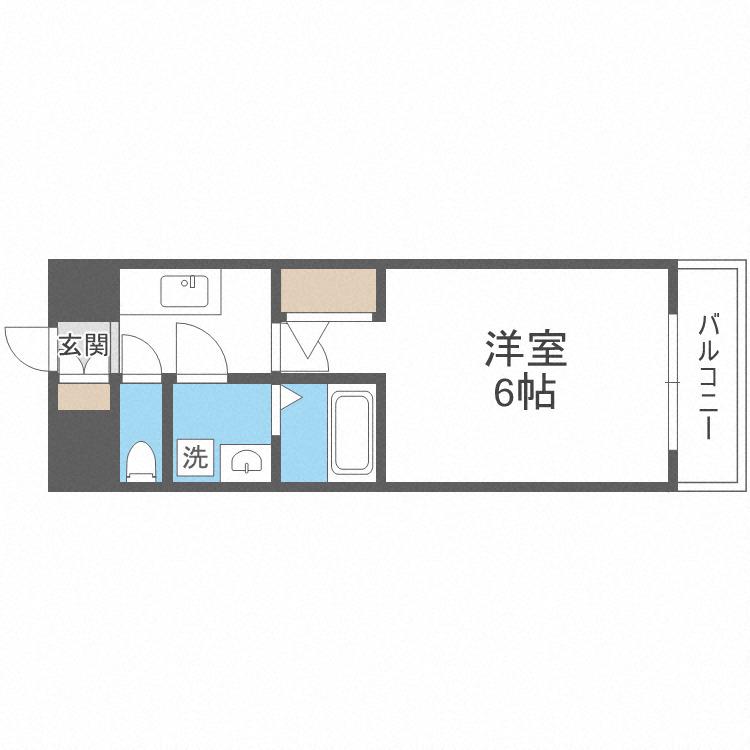 エスリードレジデンス大阪福島フロント(1K/2階)の間取り写真