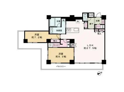 キングマンション堂島川(2LDK/40階)の間取り写真