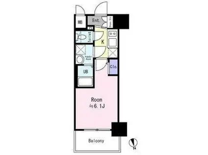 エスリード難波AGREA(1K/3階)の間取り写真