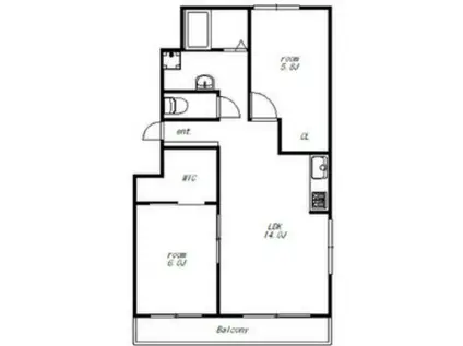 アビタシオンR(2LDK/2階)の間取り写真