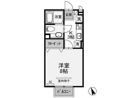 ナカイパレスA(1K/2階)の間取り写真