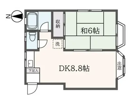 サンシティー(1DK/2階)の間取り写真