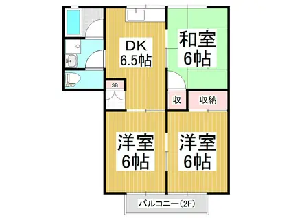 パレーシャル大山A・B(3DK/1階)の間取り写真