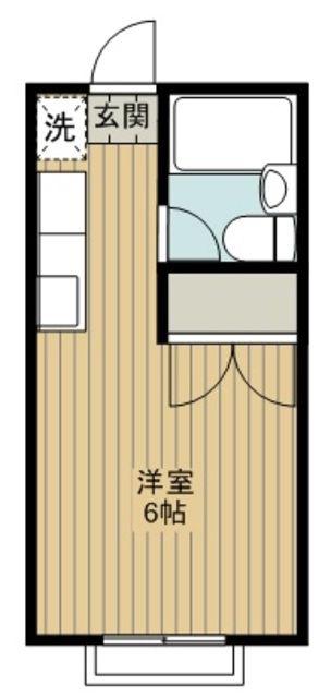 新狭山ユアーズ92 E棟(ワンルーム/2階)の間取り写真