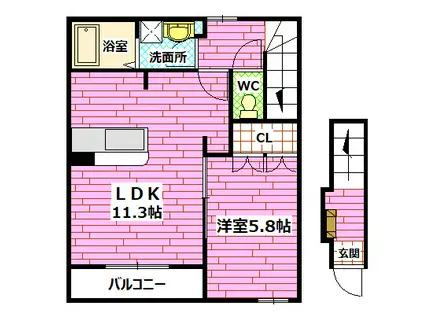 CASA PASTORALE(1LDK/2階)の間取り写真