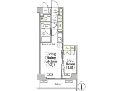 ベルファース大森山王(1LDK/1階)の間取り写真
