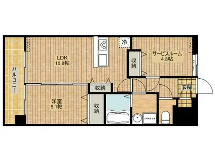 メゾンドリヴェール(1SLDK/2階)の間取り写真