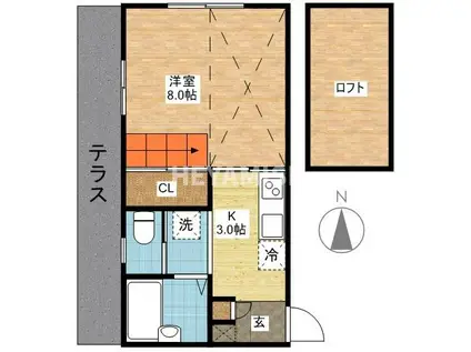 U-BOXユーボックス(1K/1階)の間取り写真