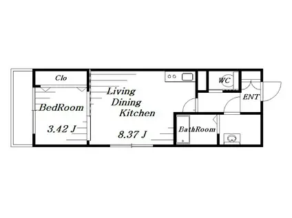 レジデンスRKM(1LDK/3階)の間取り写真