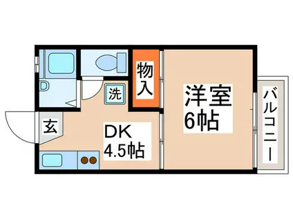 ミヤコハイツA・D棟(1DK/2階)の間取り写真