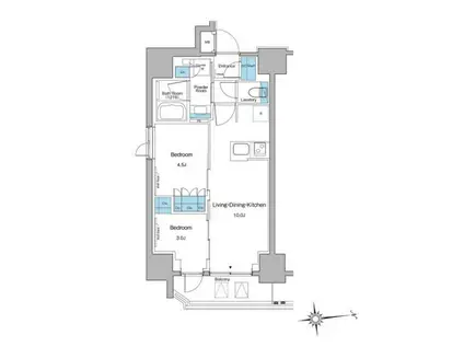 ルフォンプログレ上野マークス(2LDK/6階)の間取り写真