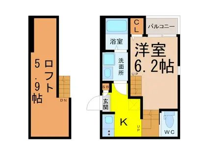 パークレジデンス呼続(1SK/1階)の間取り写真