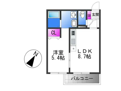 OGAR COURT FUSE(1LDK/3階)の間取り写真