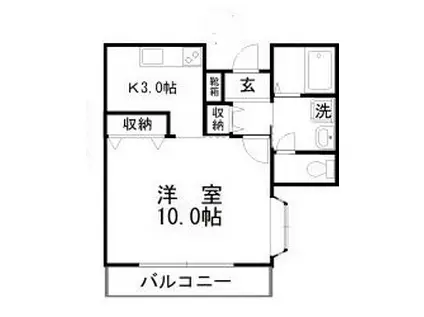 ジンジャエール I(1K/2階)の間取り写真